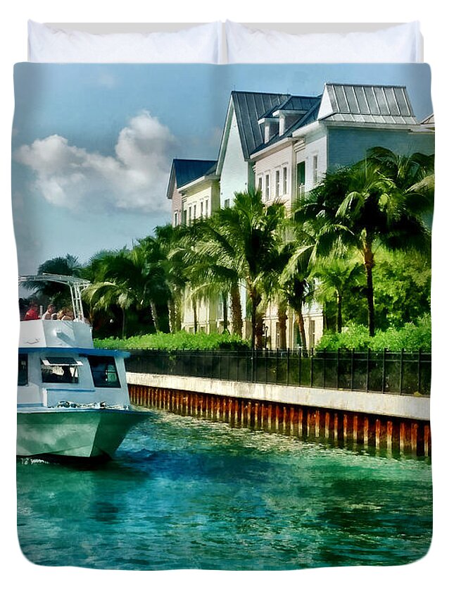 Nassau Duvet Cover featuring the photograph Bahamas - Ferry to Paradise island by Susan Savad