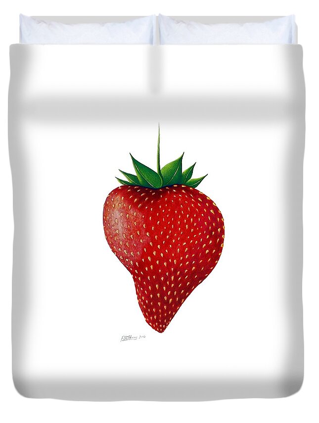 Strawberry Duvet Cover featuring the drawing Natural Beauty by Danielle R T Haney