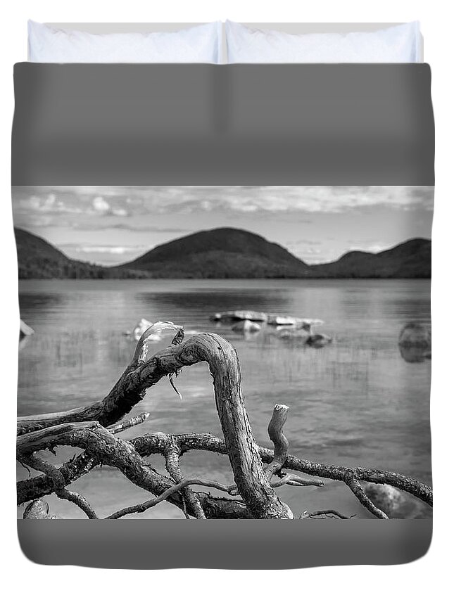 Black And White Duvet Cover featuring the photograph Natural Curves by Holly Ross