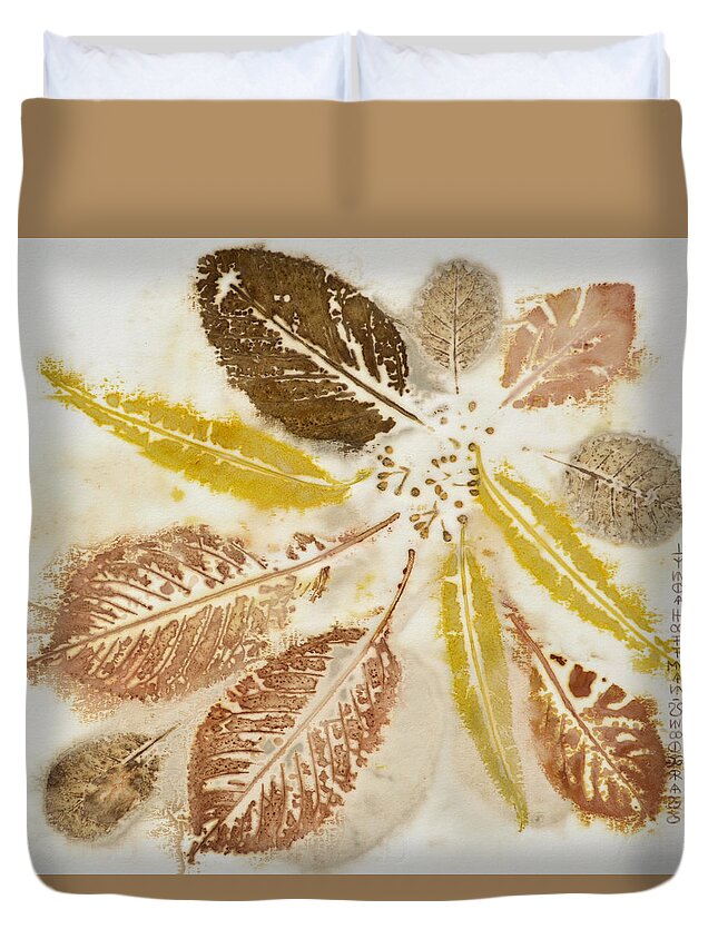 Leaves Duvet Cover featuring the painting Natural Elements 12 by Lynda Hoffman-Snodgrass