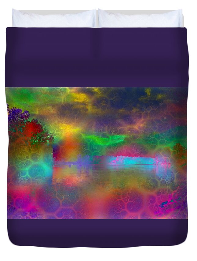 Nature Duvet Cover featuring the digital art Nature Abstract by Lilia S