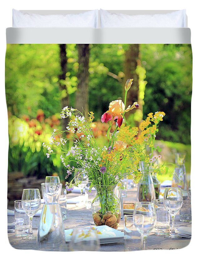 Flowers Duvet Cover featuring the photograph Nature Dinner Served by PJQandFriends Photography