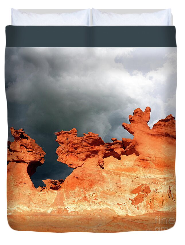 Hoodoo Duvet Cover featuring the photograph Nature's Artistry Nevada by Bob Christopher