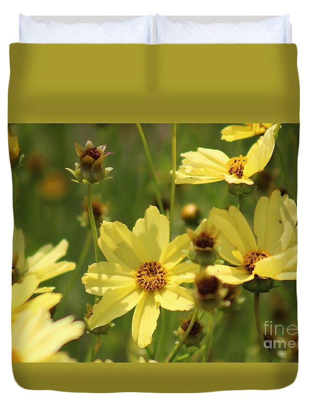 Yellow Duvet Cover featuring the photograph Nature's Beauty 64 by Deena Withycombe