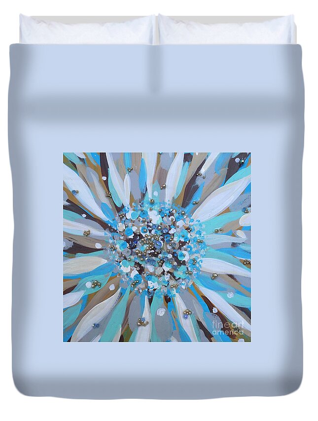Nature Duvet Cover featuring the painting Natures Burst of Harmony by Jacqui Hawk