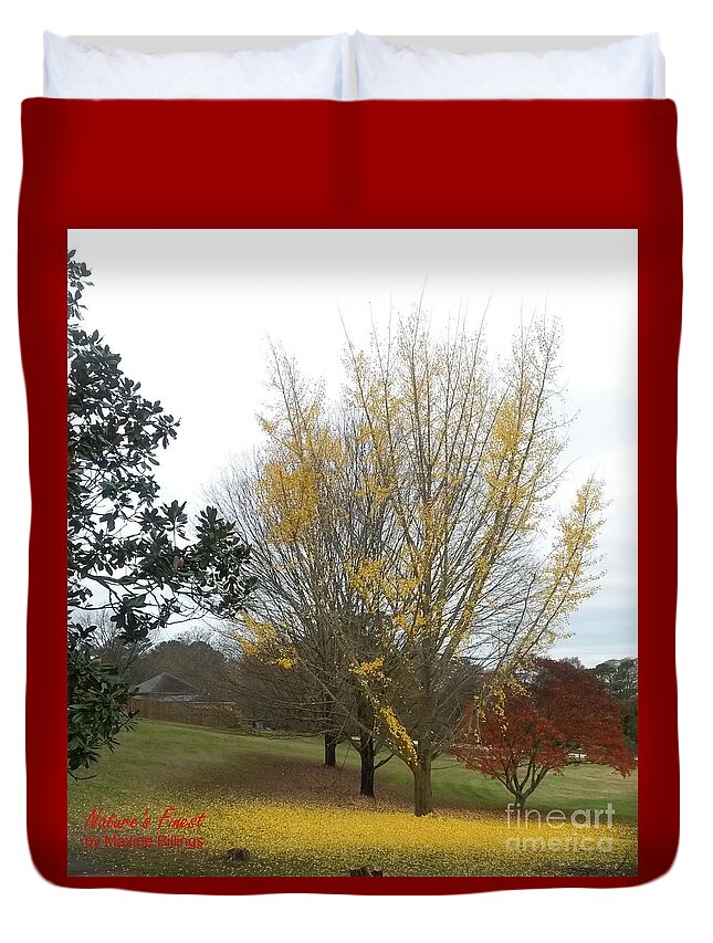 Autumn Duvet Cover featuring the photograph Nature's Carpet by Maxine Billings