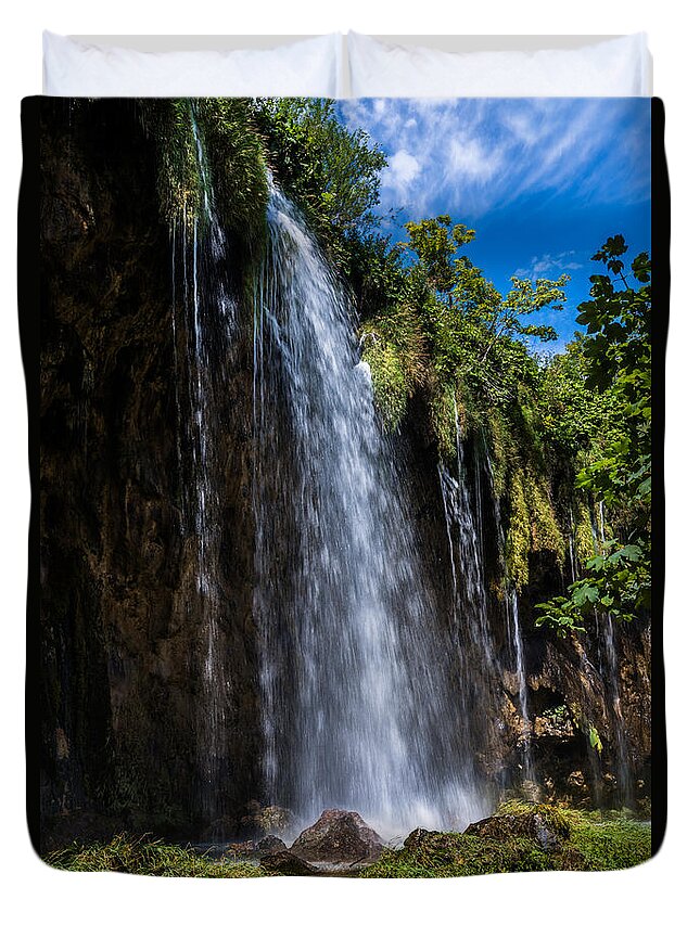 Croatia Duvet Cover featuring the photograph Nature's Shower by Hannes Cmarits
