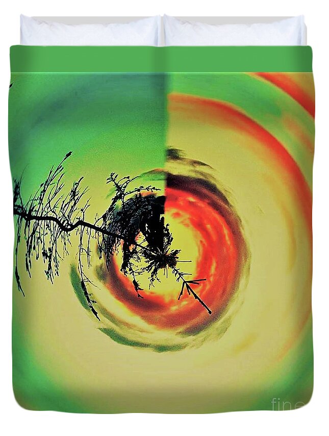 Vortex Duvet Cover featuring the digital art Natures Vortex by Tracey Lee Cassin