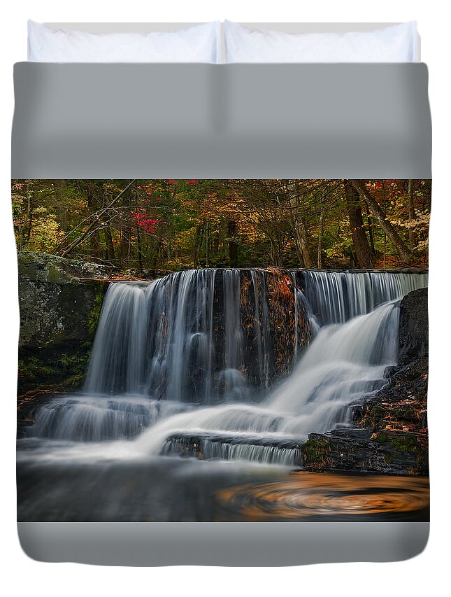 Waterfalls Duvet Cover featuring the photograph Natures Waterfall and Swirls by Susan Candelario