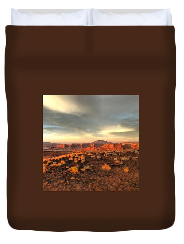 Lakepowell Duvet Cover featuring the photograph Navajo Mountain by Kyle Victor