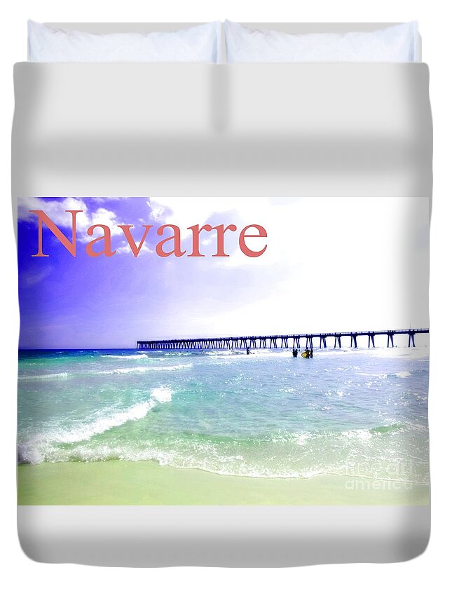 Poster Duvet Cover featuring the photograph Navarre Beach Florida by James and Donna Daugherty