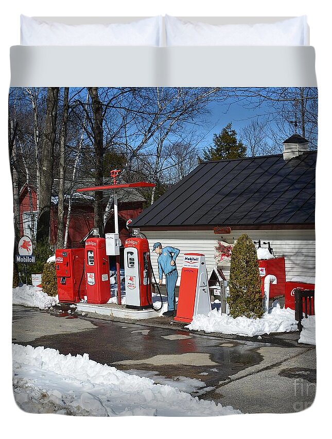 Gas Pumps Duvet Cover featuring the photograph Need Some Gas by Steve Brown