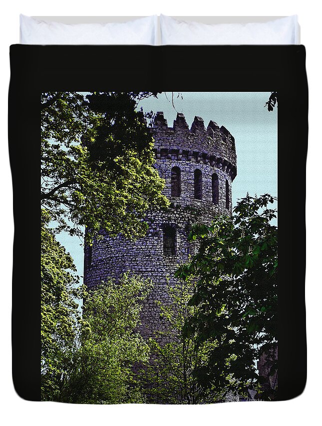 Nenagh Duvet Cover featuring the painting Nenagh Castle Ireland by Teresa Mucha