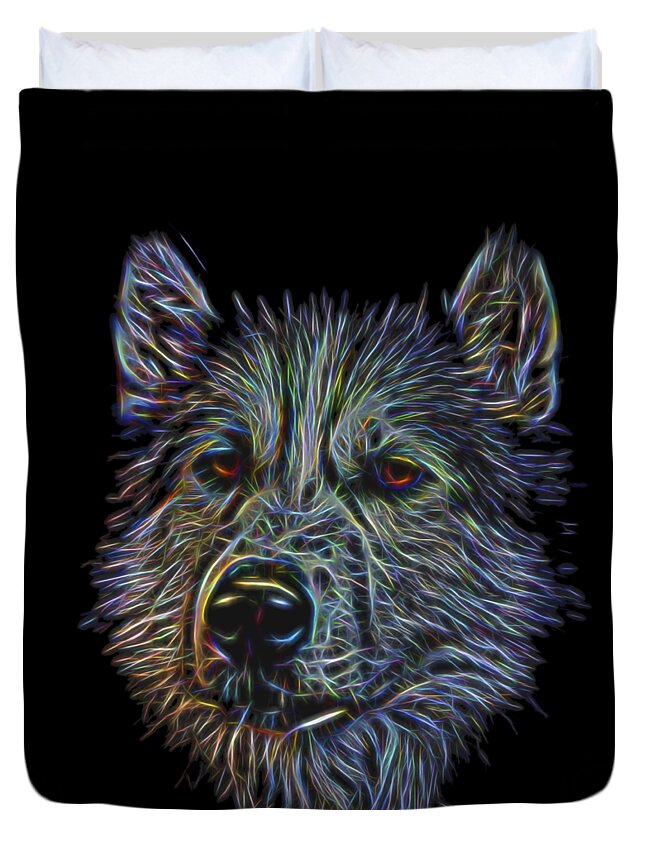 Neon Husky Duvet Cover For Sale By Brian Cross