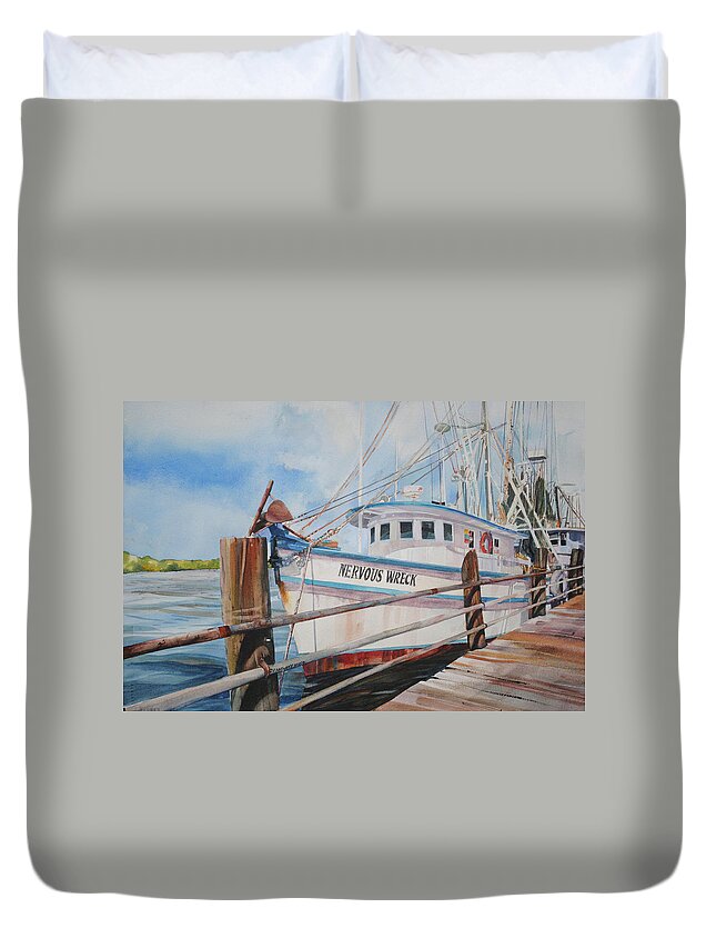 Dragger Duvet Cover featuring the painting Nervous Wreck by P Anthony Visco