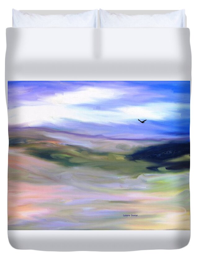Minimal Duvet Cover featuring the digital art Never Want to Leave by Lenore Senior