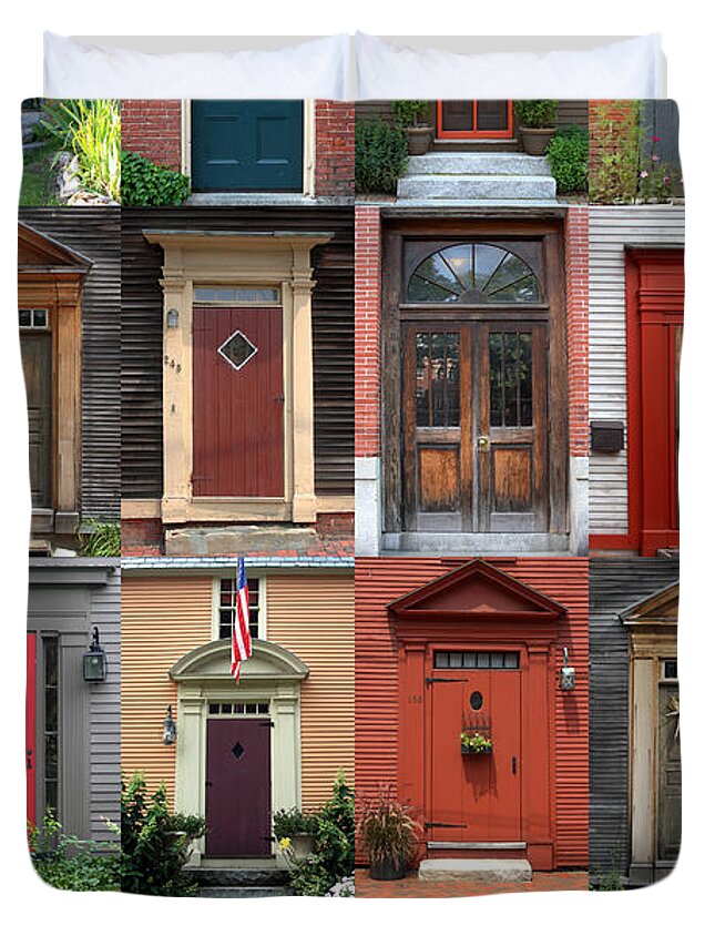 New England Duvet Cover featuring the photograph New England Doors #2 by Brett Pelletier