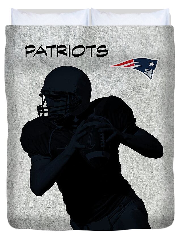 New England Duvet Cover featuring the digital art New England Patriots Football by David Dehner