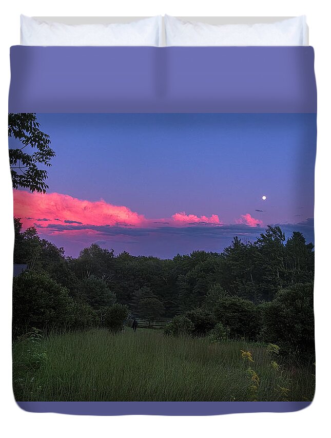 Dublin New Hampshire Duvet Cover featuring the photograph New Hampshire Moon by Tom Singleton