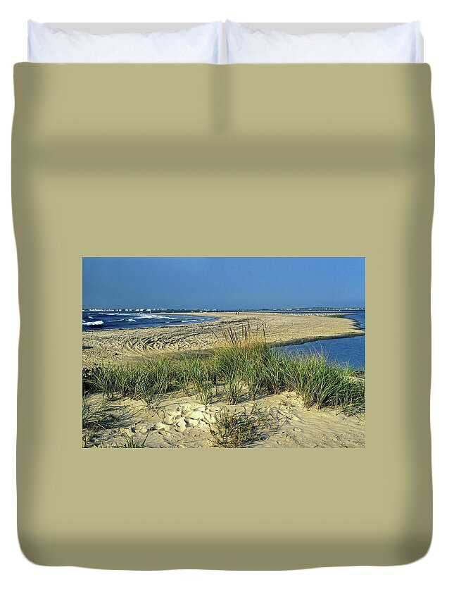 Inlet Duvet Cover featuring the photograph New Jersey Inlet by Sally Weigand