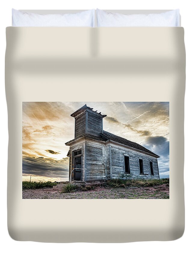 Church Duvet Cover featuring the photograph New Mexico Church #3 by Adam Reinhart