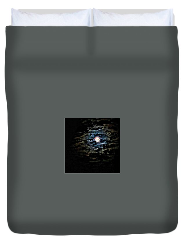 Moon Duvet Cover featuring the photograph New Moon by Al Harden