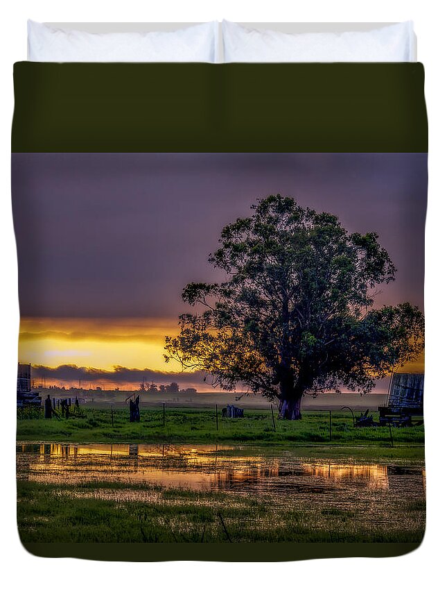 Route 12 Duvet Cover featuring the photograph New Morning Sunrise by Bruce Bottomley