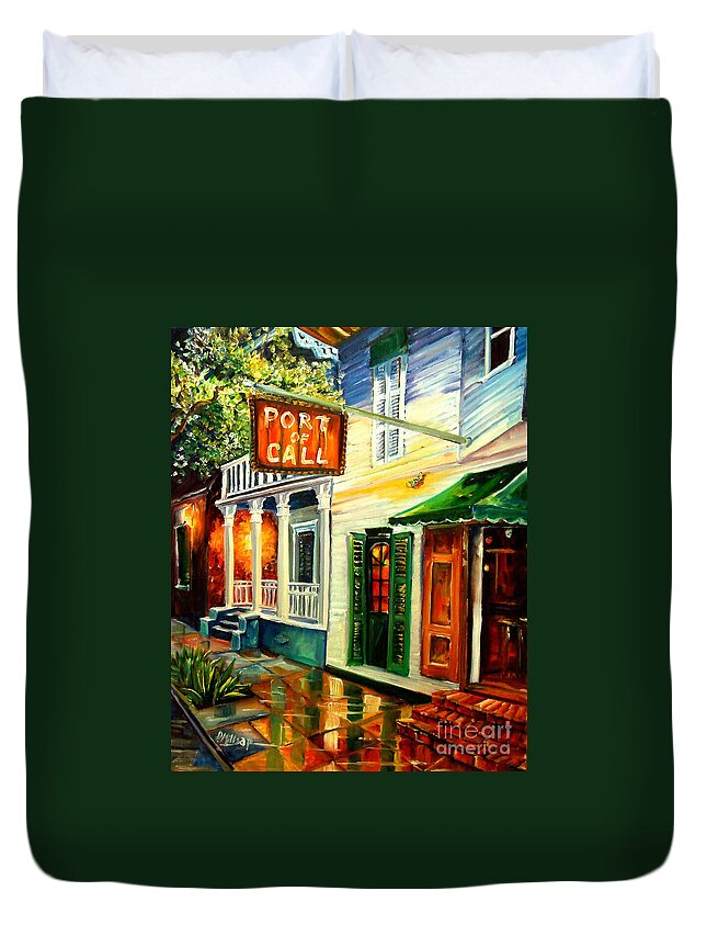 New Orleans Duvet Cover featuring the painting New Orleans Port of Call by Diane Millsap
