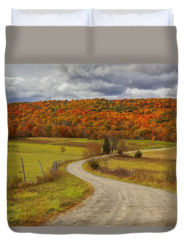 Autumn Duvet Cover featuring the photograph New Paltz Hudson Valley NY by Susan Candelario