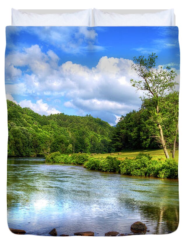 New River Duvet Cover featuring the photograph New River Summer by Dale R Carlson