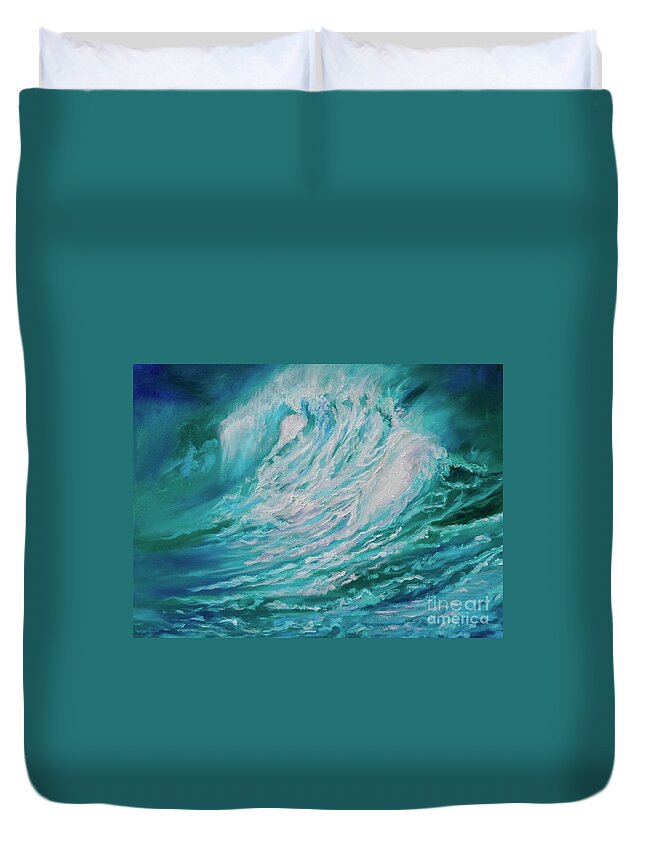 Wave Duvet Cover featuring the painting New Wave 11 by Jenny Lee