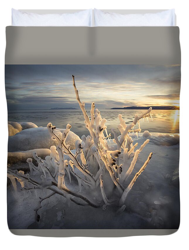 Aboriginal Duvet Cover featuring the photograph New Year's Eve, Inspiration Bay by Jakub Sisak