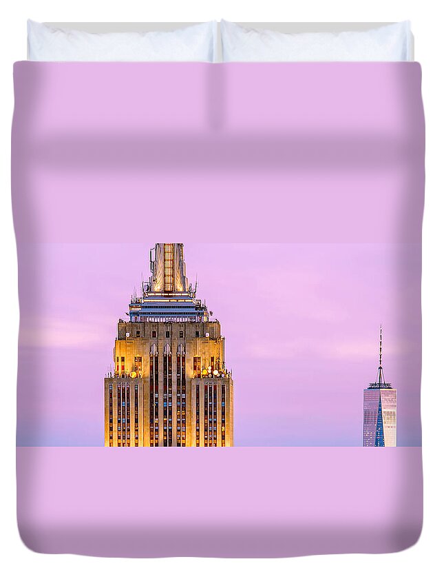 Empire State Building Duvet Cover featuring the photograph New York Giants by Az Jackson