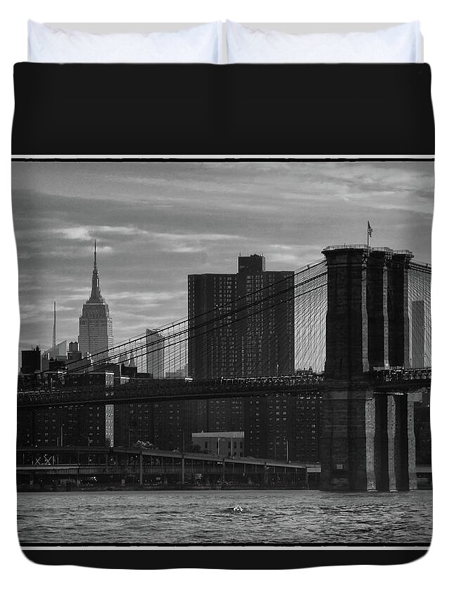 New York City Duvet Cover featuring the photograph New York Landmarks by John Meader