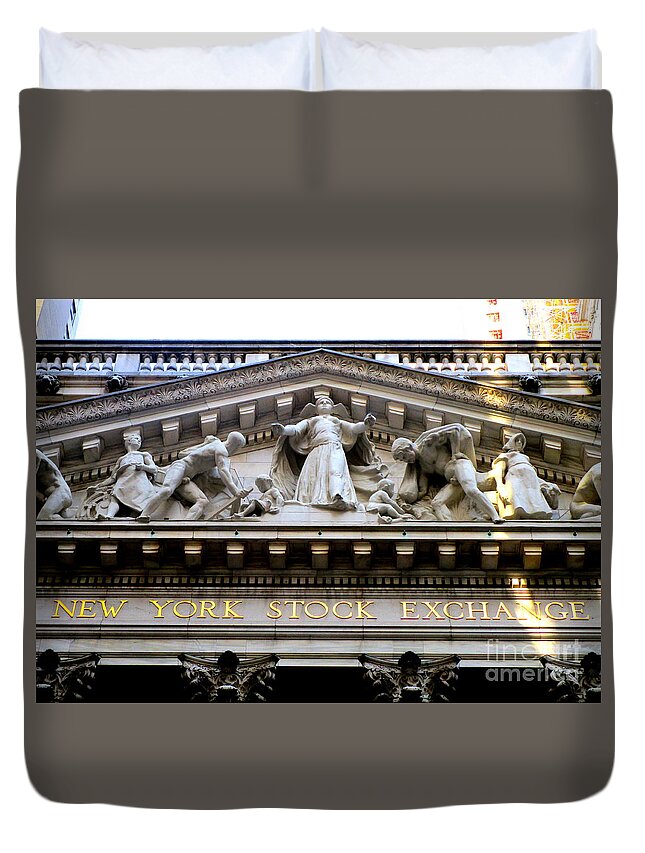 New York Duvet Cover featuring the photograph New York Stock Exchange 2 by Randall Weidner