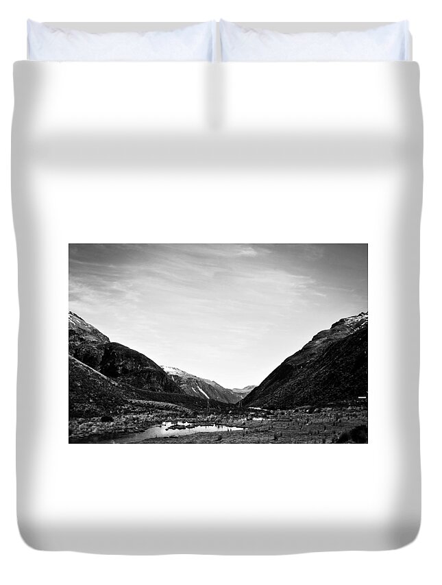 Nature Duvet Cover featuring the painting New Zealand Wilderness by Celestial Images