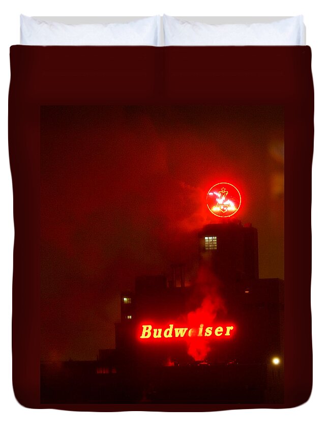 Budweiser Duvet Cover featuring the photograph Newark Budweiser by Scott Sawyer