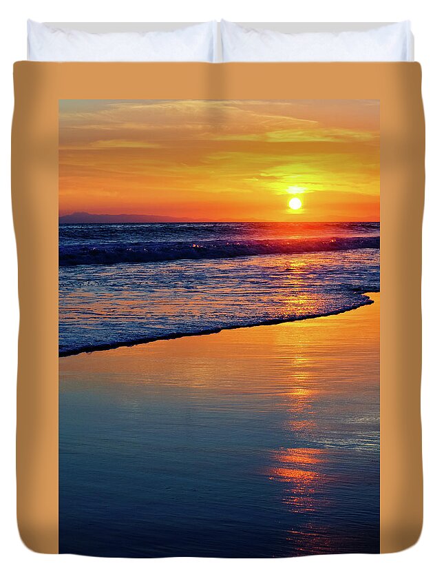Newport Beach Duvet Cover featuring the photograph Newport Beach Sunset Portrait by Kyle Hanson