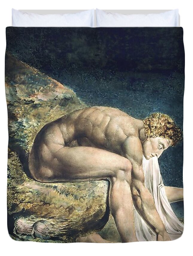 William Blake Duvet Cover featuring the painting Newton by William Blake