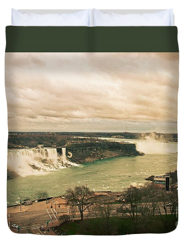 Niagara Falls Duvet Cover featuring the photograph Niagara Falls by Mary Machare