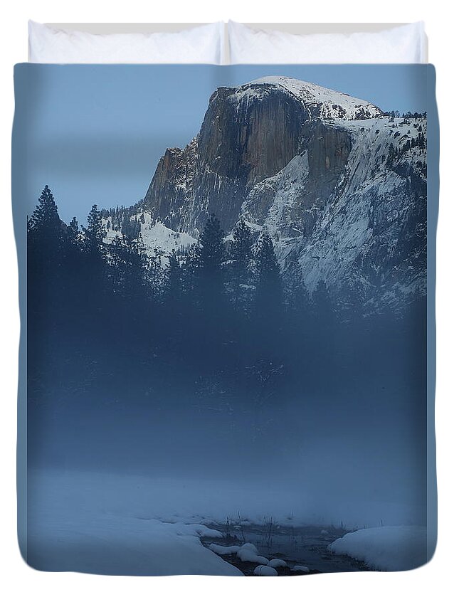 Half Duvet Cover featuring the photograph Night falls upon Half Dome at Yosemite National Park by Jetson Nguyen