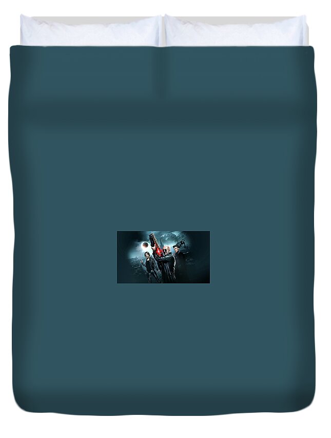 Night Guards Duvet Cover featuring the digital art Night Guards by Super Lovely