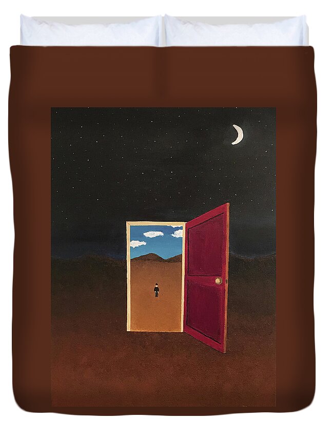 Magritte Duvet Cover featuring the painting Night Into Day by Thomas Blood