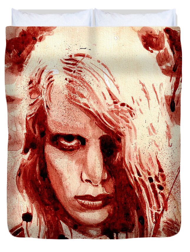 Night Of The Living Dead Duvet Cover featuring the painting Night Of The Living Dead by Ryan Almighty