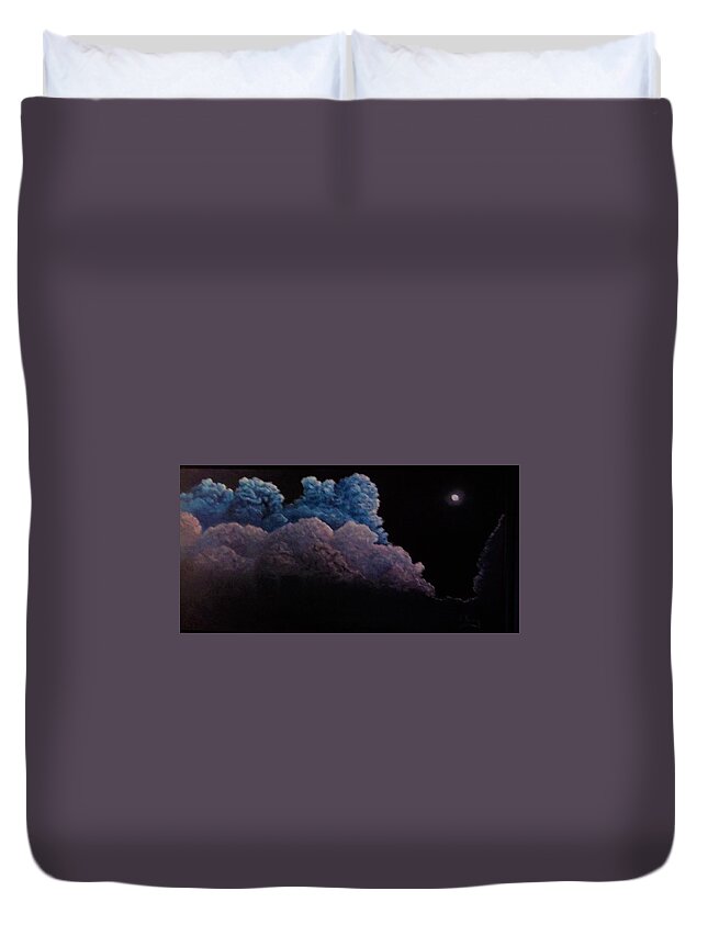 Clouds Duvet Cover featuring the painting Night Sky by Stephen King