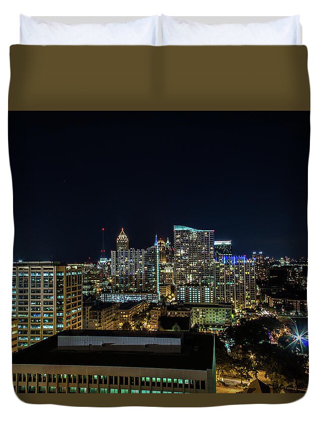 Atlanta Duvet Cover featuring the photograph Night View by Kenny Thomas