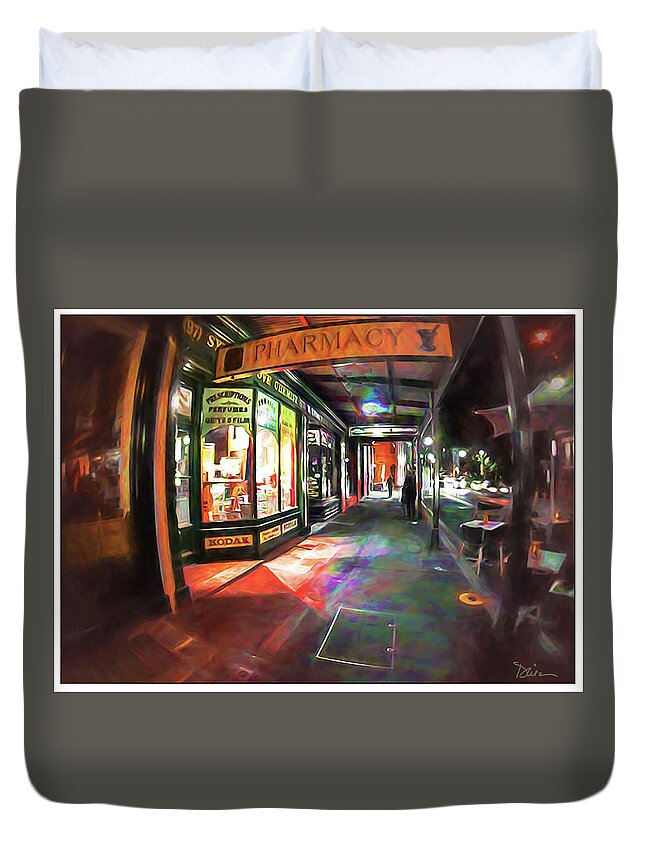 Sydney Duvet Cover featuring the photograph Nighttime Strolling in Sydney by Peggy Dietz