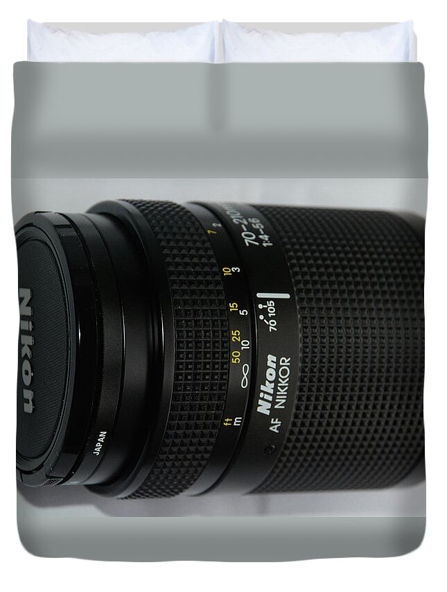 Lens Duvet Cover featuring the photograph Nikon 70- 210 Mm Lens by Ee Photography