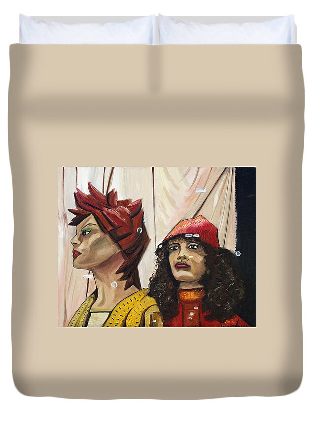 People Duvet Cover featuring the painting Nina and Star by Patricia Arroyo