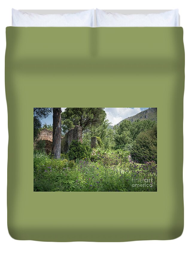 Ninfa Duvet Cover featuring the photograph Ninfa Garden, Rome Italy 4 by Perry Rodriguez
